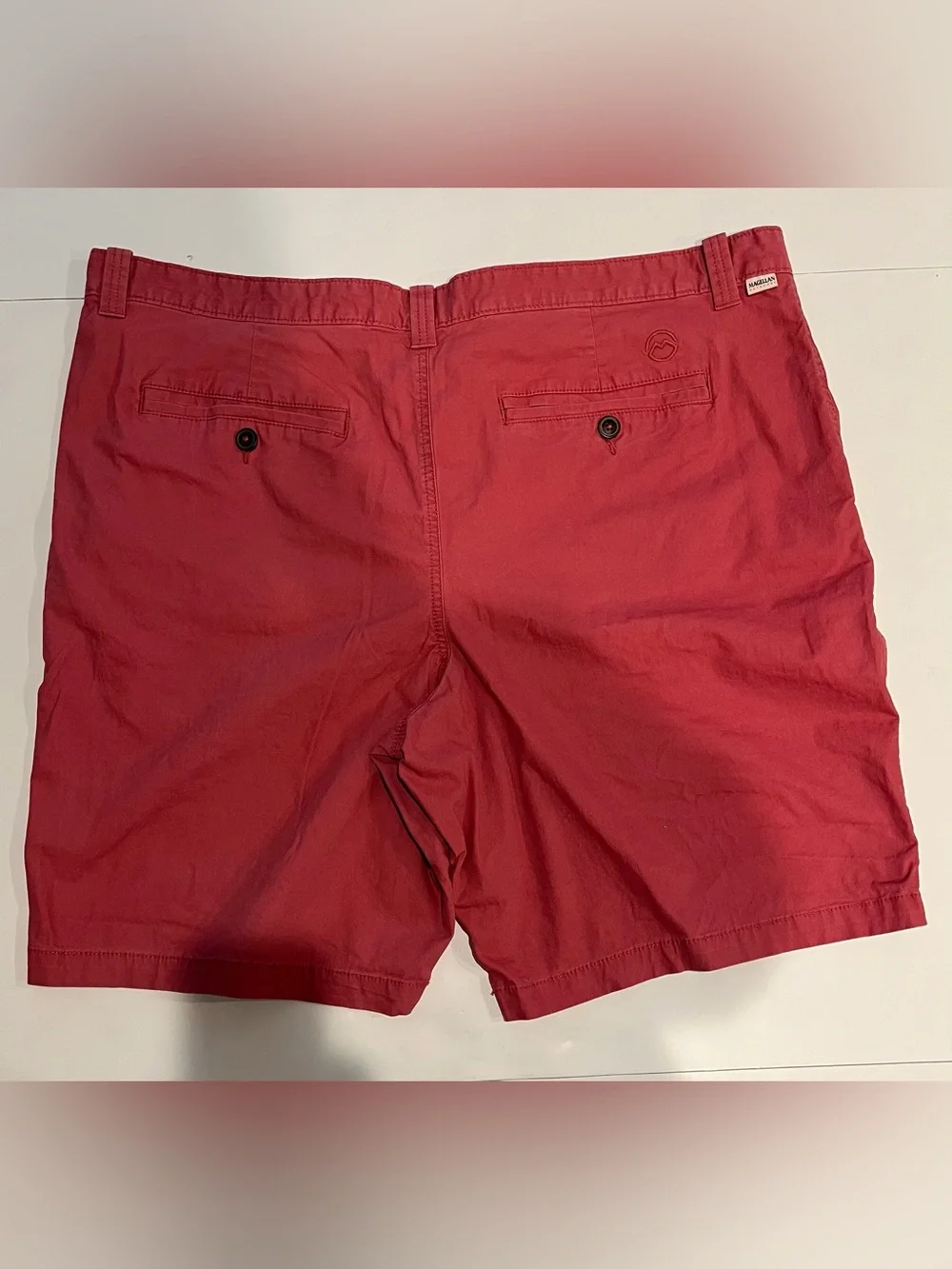 Magellan Outdoors Men's Flat Front Chino Shorts Red Size 44W Casual Summer
